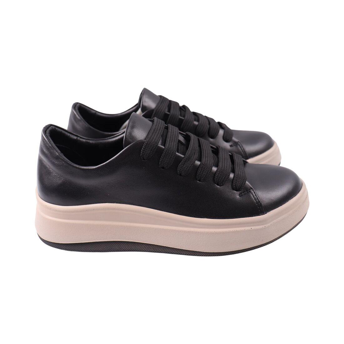 Кеди жіночі Kento чорні натуральна шкіра, 41, фото 1