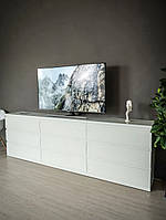 Комод білий довгий на 9 шухляд 1900*450*900 мм. Лайт без ручок на телескопах