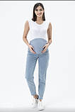 Джинси для вагітних Блакитний Джинси з трикотажною резинкою Зручні джинси для вагітних, фото 2
