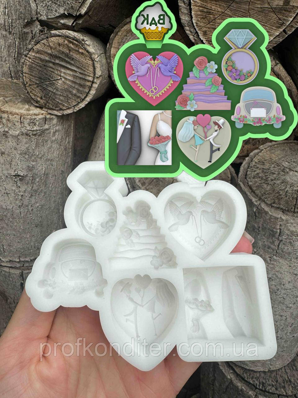 Ексклюзив. Силіконовий молд для шоколаду та ін "Цукерки - Весілля", фото 1