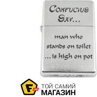 Зажигалка Zippo Зажигалка Zippo Confucius Say Toilet Street Chrome (28459)