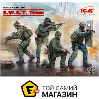 Модель 1:24 - ICM - Команда. S.W.A.T. (набор для диорамы) 1:24 (ICMDS2401) пластмасса