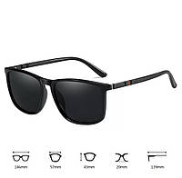 Женские, мужские поляризационные солнцезащитные очки, Черные
