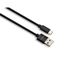 Дата кабель USB 2.0 AM to Micro 5P 1m nylon black Vinga VCPDCMNB1BK i