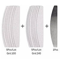 Пилочки для ногтей, набор пилочек 10 шт, 100 и 240 грит