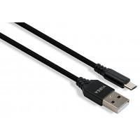 Дата кабель USB 2.0 AM to Micro 5P nylon 1m black Vinga VCPDCMBN21BK i