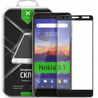 Стекло защитное Vinga для Nokia 3.1 Black VTPGS-N31B i