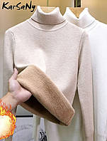 Модный женский свитер, Очень теплая зимняя водолазка , Размер S/M