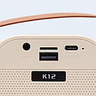 Колонка з мікрофоном K12 + Подарунок Навушники з вушками VZV-23M / Караоке мікрофон / Портативна колонка караоке, фото 5