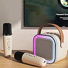 Колонка з мікрофоном K12 + Подарунок Навушники з вушками VZV-23M / Караоке мікрофон / Портативна колонка караоке, фото 6
