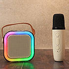 Колонка з мікрофоном K12 + Подарунок Навушники з вушками VZV-23M / Караоке мікрофон / Портативна колонка караоке, фото 7