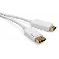 Кабель мультимедийный Display Port to HDMI 1.8m Vinga VCPDPHDMI1.8WH i