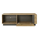 Тумба під ТВ в вітальню з ЛДСП 1D/138 Arco (Marco) Perfect Home Графіт/Дуб артизан, фото 3