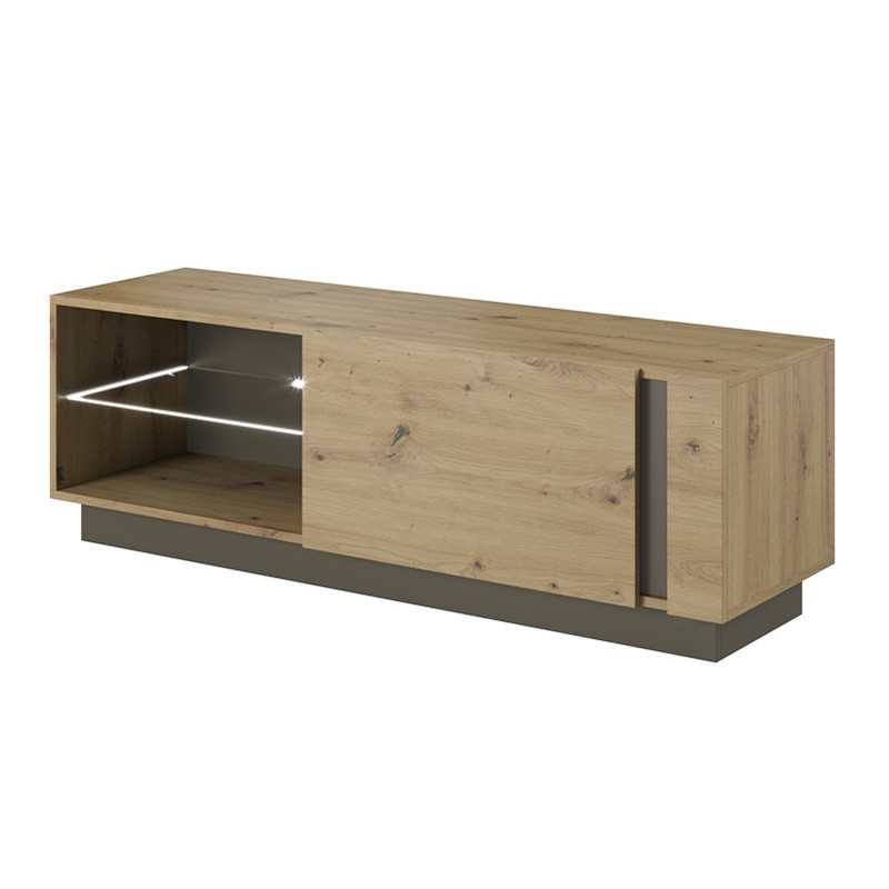 Тумба під ТВ в вітальню з ЛДСП 1D/138 Arco (Marco) Perfect Home Графіт/Дуб артизан, фото 1