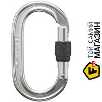 Black Diamond Oval Keylock Screwgate карабін з муфтою (Polished, One Size) (BD 210084.POLS)