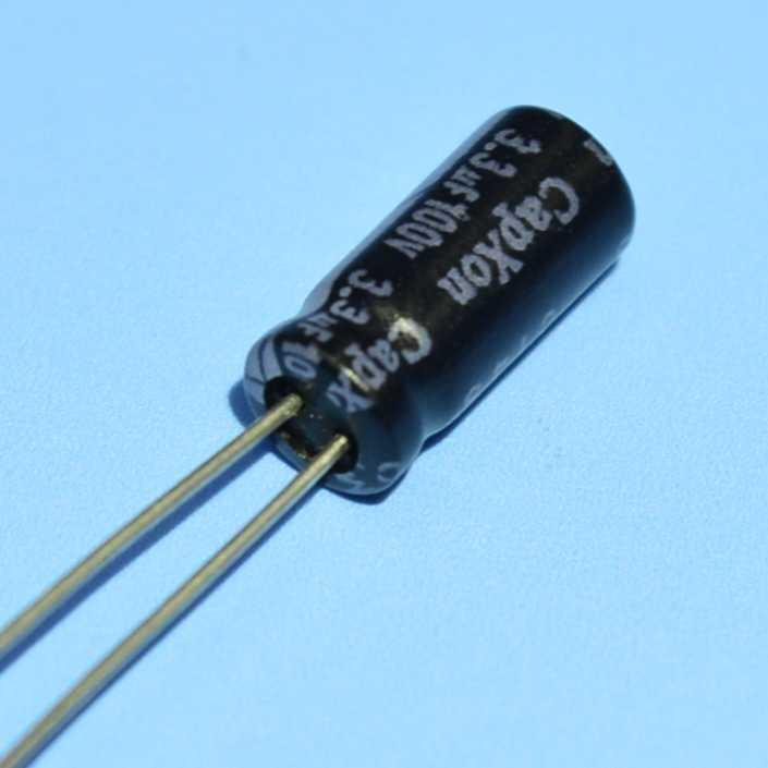 Конденсатор електролітичний 3.3мкФ 100В CapXon 105*C KM 5*11, фото 1