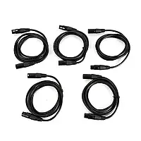 5PCS 1 м микрофонный кабель сбалансированный 3-звездочный XLR 3 Pin DMX микрофонный кабель черный