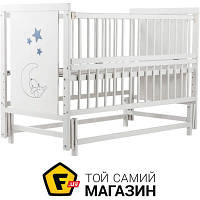 Детская кроватка Babyroom Кровать Babyroom Медвежонок, маятник, откидной бок бук белый (624462)