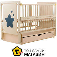 Детская кроватка Babyroom Кровать Babyroom Звездочка, маятник, ящик, откидной бок бук слоновая кость (624471)