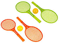 Набор ракеток для бадминтона (маленькие) ТехноК 0373 мячик 2 ракетки теннис игрушка детская пластиковая