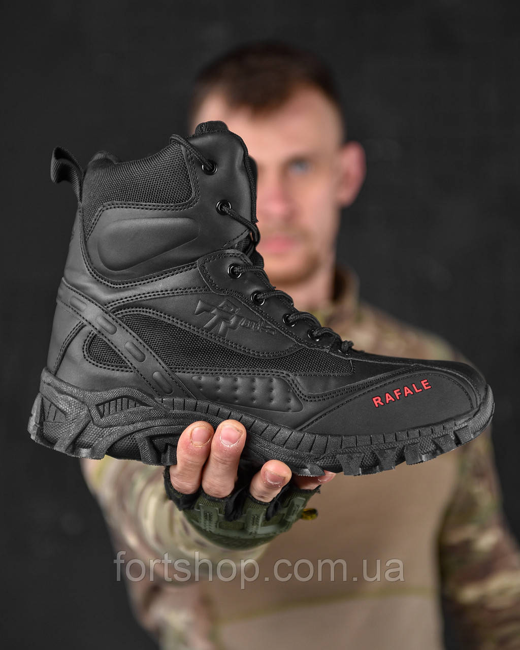 Тактичні військові чоловічі черевики Monolit Cordura чорні високі берці демісезонні прескожа весна осінь