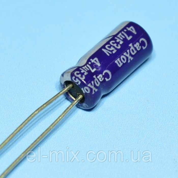 Конденсатор електролітичний 4.7мкФ 35В CapXon 85*C GS 5*11