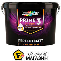 Краска Kompozit Краска интерьерная латексная PRIME 3 мат белый 9л