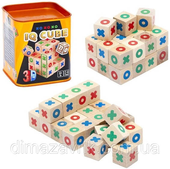 Настільна гра "IQ Cube" Хрестики-нулики. в тубусе 11х9х9 см, фото 1