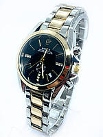 Годинник жіночий наручний Rolex (Ролекс), комбіновані з чорним циферблатом ( код: IBW900SYB )