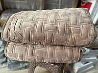 Накидки-дивандеки на диван та крісла, багатофункціональні трійка 90/210 та 2 шт 90/160 колір капучіно