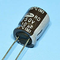 Конденсатор електролітичний 10мкФ 250В Samwha 105*С RD 10*12.5