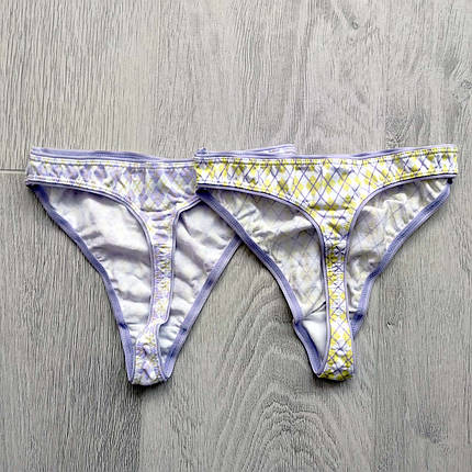 Жіночі стрінги 2 шт. ATLANTIC у ромбік у розмірі S набором, фото 2