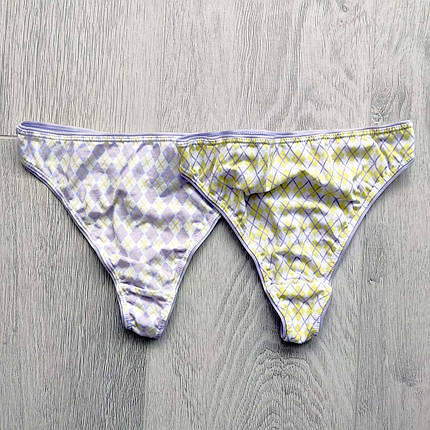 Жіночі стрінги 2 шт. ATLANTIC у ромбік у розмірі S набором, фото 1