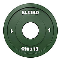 Олимпийский диск Eleiko для соревнований и тренировок 1 кг зеленый 124-0010R