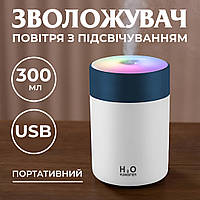 Увлажнитель воздуха для дома детский портативный USB 300 мл ароматический диффузор с подсветкой Белый PRO