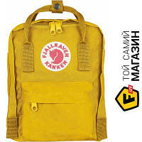 Желтый рюкзак городской для женщин, детей винилон Ф Fjallraven Kanken Mini Warm Yellow (23561.141)