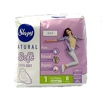 Прокладки Sleepy Natural Soft 1 Normal 5 капель 8 шт