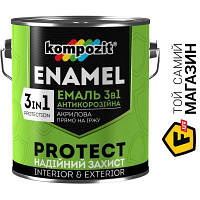 Эмаль Kompozit Эмаль антикоррозионная 3 в 1 PROTECT RAL5010 синий шелковистый мат 2.7 кг