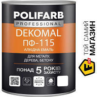 Эмаль Polifarb Эмаль алкидная DekoMal ПФ-115 вишневый глянец 0.9 кг