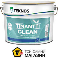 Краска Teknos Краска интерьерная акрилатная Timantti Clean база 1 полумат белый 2,7 л