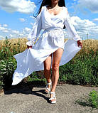 Жіноча біла сукня довга шовкова батал р.52, фото 3