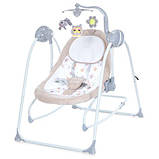Крісло-гойдалка для немовлят з електро-заколисуванням El Camino ME 1076 EMMA Beige Stars (механізм гойдання: маятник) без столешні, фото 2