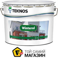 Краска Teknos Краска фасадная акрилатная Winterol база 1 глубокий мат белый 9 л