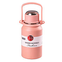Термокружка нержавеющая сталь термос с ручкой термос с чашкой термокружка 900 мл Розовый SvitSmart