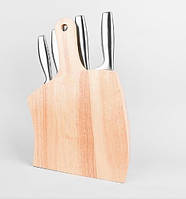 Кухонный набор ножей из нержавеющей стали с досточкой , Набор ножей с подставкой Maestro MR-1411 (7 предметов