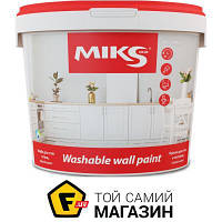 Краска Miks Color Краска акриловая водоэмульсионная Washable wall мат белый 1л 1.4кг