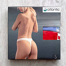 Жіночі стрінги 2 шт. ATLANTIC зі смугастим поясом, розмір S, кольору бордо та блакитний набір, фото 3