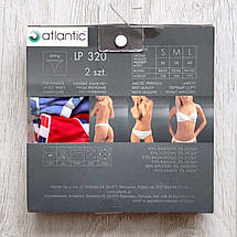 Жіночі стрінги 2 шт. ATLANTIC зі смугастим поясом, розмір S, кольору бордо та блакитний набір, фото 4