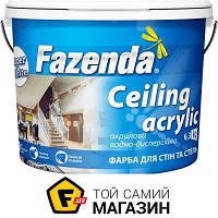 Краска Fazenda Краска акриловая Ceiling мат белый 6.3кг