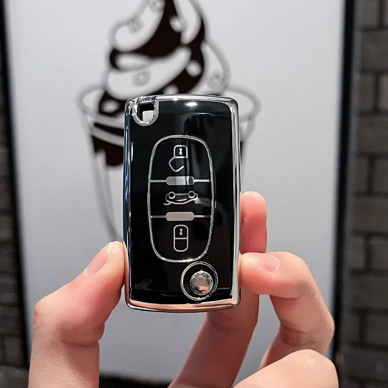 Чохол ТПУ чорний для ключа Citroen C1, C2, C3, C4, Jumpy, Xsara, фото 1